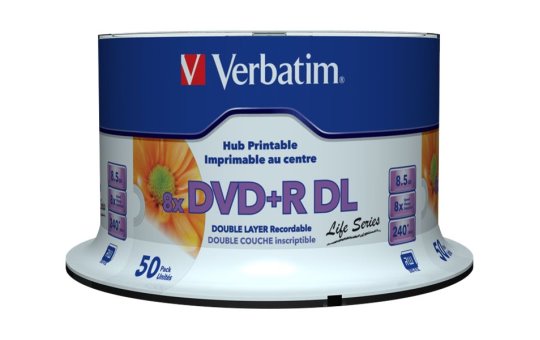 Verbatim 97693 - DVD+R DL - 120 mm - Printable - 50 pc(s) - 8.5 GB 